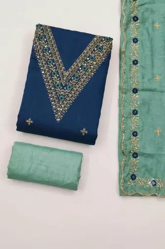 Embellished Unstitched Dress Material