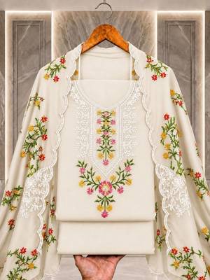 Embellished Unstitched Dress Material 1