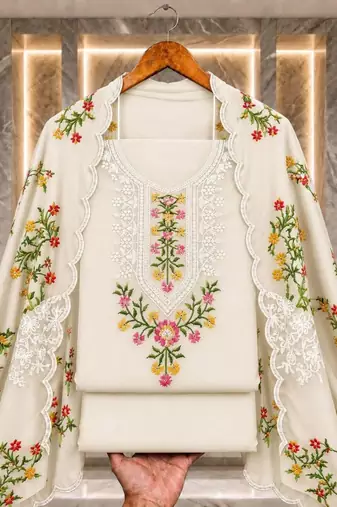Embellished Unstitched Dress Material