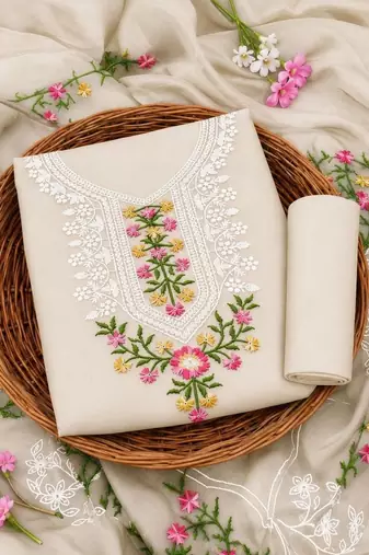 Embellished Unstitched Dress Material