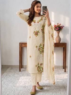 Embellished Unstitched Dress Material 1