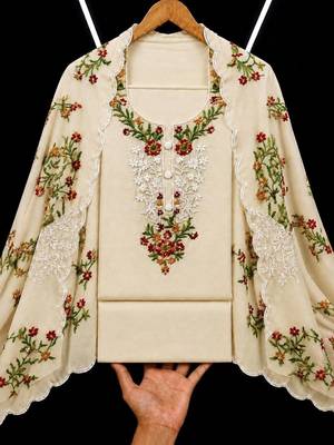 Embellished Unstitched Dress Material 3