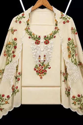 Embellished Unstitched Dress Material