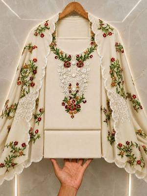 Embellished Unstitched Dress Material 5
