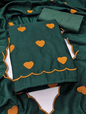 Women Embroidered Art Silk Unstitched Dress Material 1