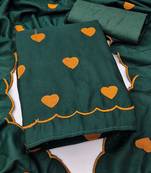 Women Embroidered Art Silk Unstitched Dress Material