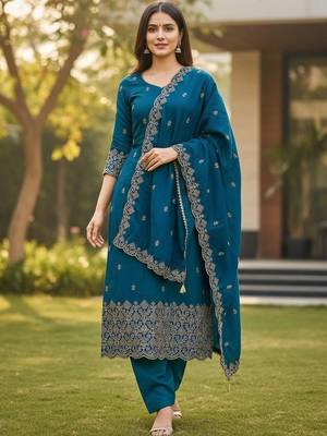 Embellished Unstitched Dress Material 1