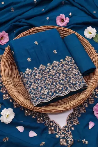 Embellished Unstitched Dress Material