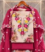 Embellished Unstitched Dress Material