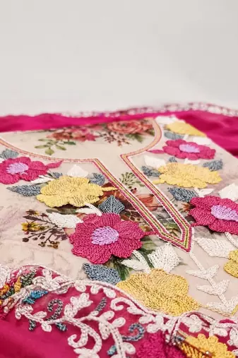 Embellished Unstitched Dress Material