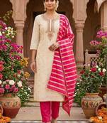 Embroidered Unstitched Dress Material