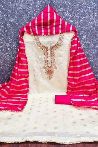 Embroidered Unstitched Dress Material