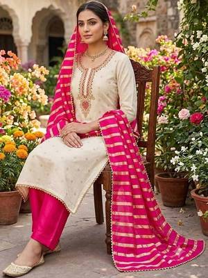 Embroidered Unstitched Dress Material 3