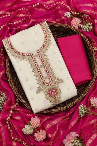 Embroidered Unstitched Dress Material