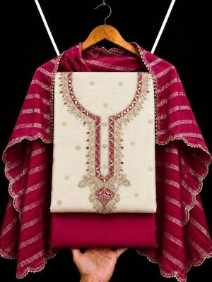 Embroidered Unstitched Dress Material 5