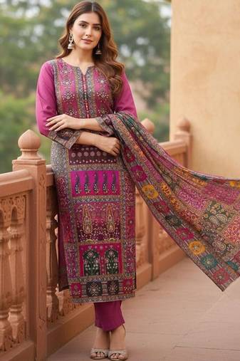 Embellished Unstitched Dress Material