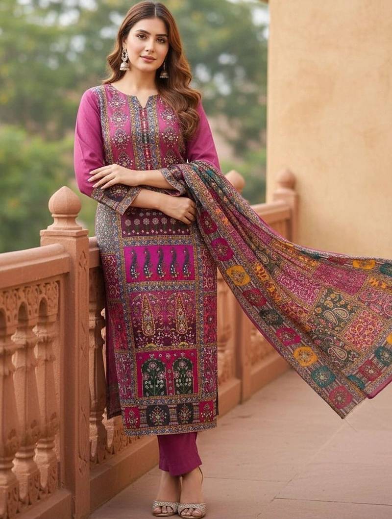 Embellished Unstitched Dress Material