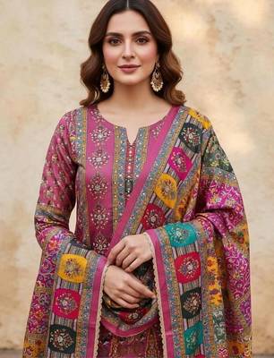 Embellished Unstitched Dress Material 3