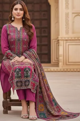 Embellished Unstitched Dress Material