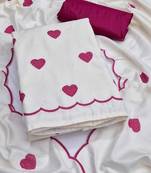 Embroidered Art Silk Unstitched Dress Material