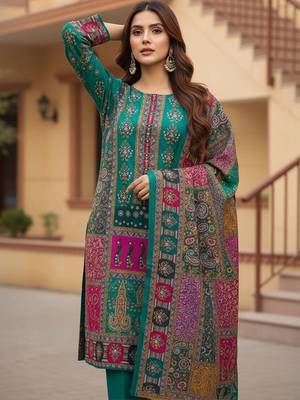 Embellished Unstitched Dress Material 1