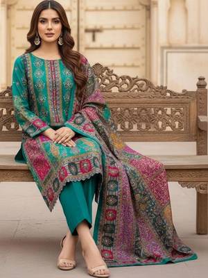 Embellished Unstitched Dress Material 2