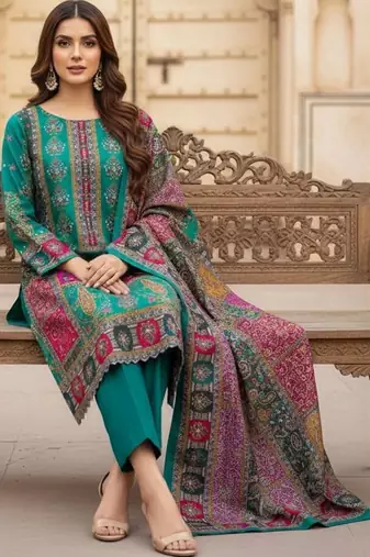 Embellished Unstitched Dress Material