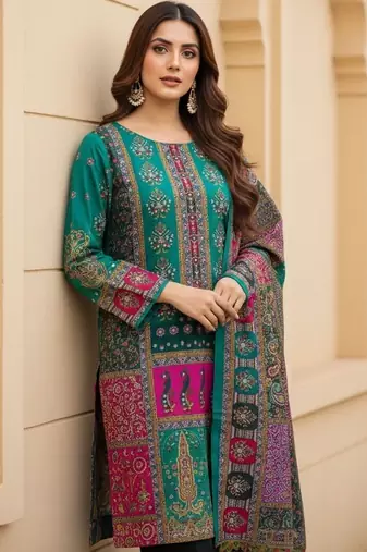 Embellished Unstitched Dress Material