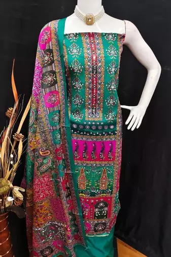 Embellished Unstitched Dress Material