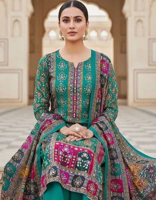 Embellished Unstitched Dress Material 5