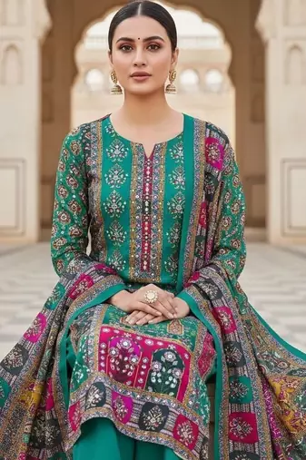 Embellished Unstitched Dress Material