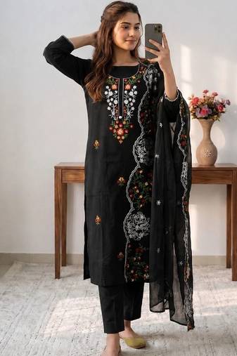 Embellished Unstitched Dress Material