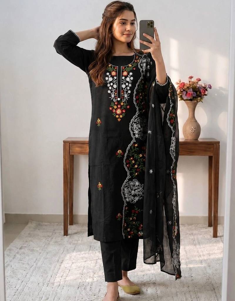 Embellished Unstitched Dress Material