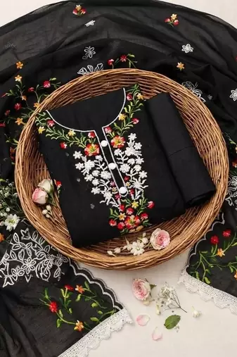 Embellished Unstitched Dress Material