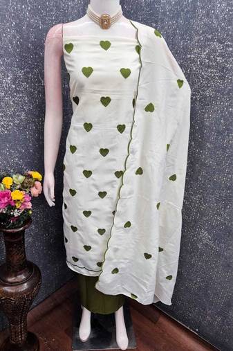 Embroidered Unstitched Dress Material