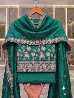 Embellished Unstitched Dress Material 1