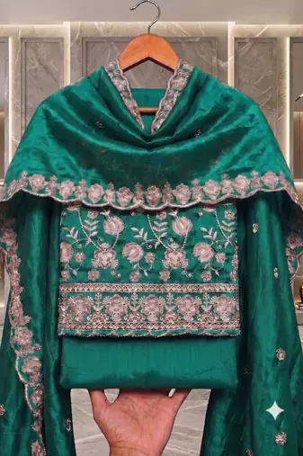 Embellished Unstitched Dress Material