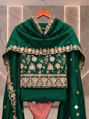 Embellished Unstitched Dress Material 3