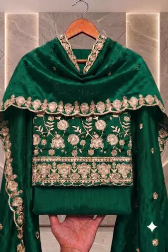 Embellished Unstitched Dress Material