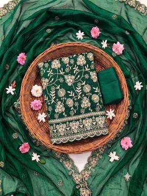 Embellished Unstitched Dress Material 4