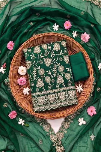Embellished Unstitched Dress Material