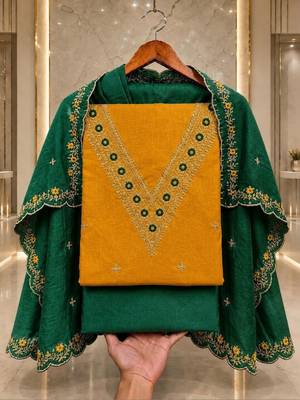 Embellished Unstitched Dress Material 1