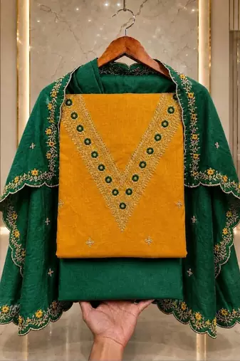 Embellished Unstitched Dress Material