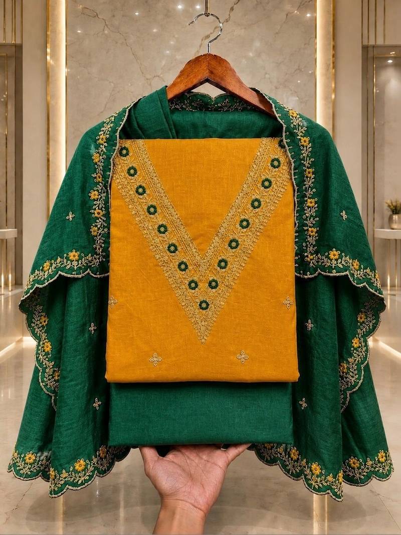 Embellished Unstitched Dress Material