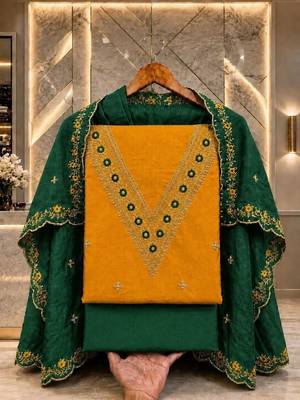 Embellished Unstitched Dress Material 4