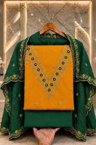 Embellished Unstitched Dress Material