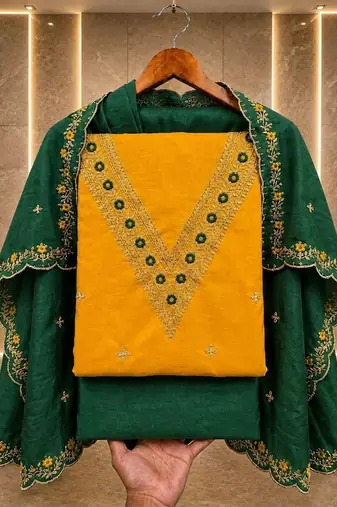 Embellished Unstitched Dress Material