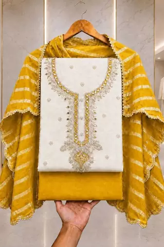 Embroidered Unstitched Dress Material