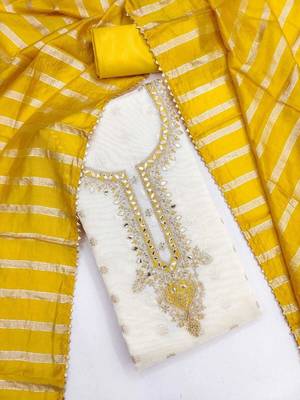 Embroidered Unstitched Dress Material 3