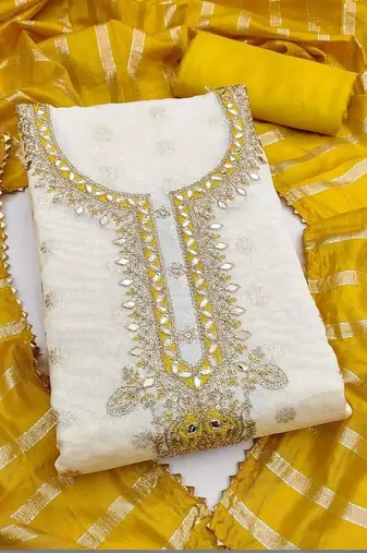 Embroidered Unstitched Dress Material